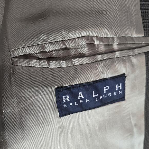 Ralph Lauren Blazer Mens 40 Medium Brown Plaid Wool Cashmere Two Button Jacket - Picture 8 of 16